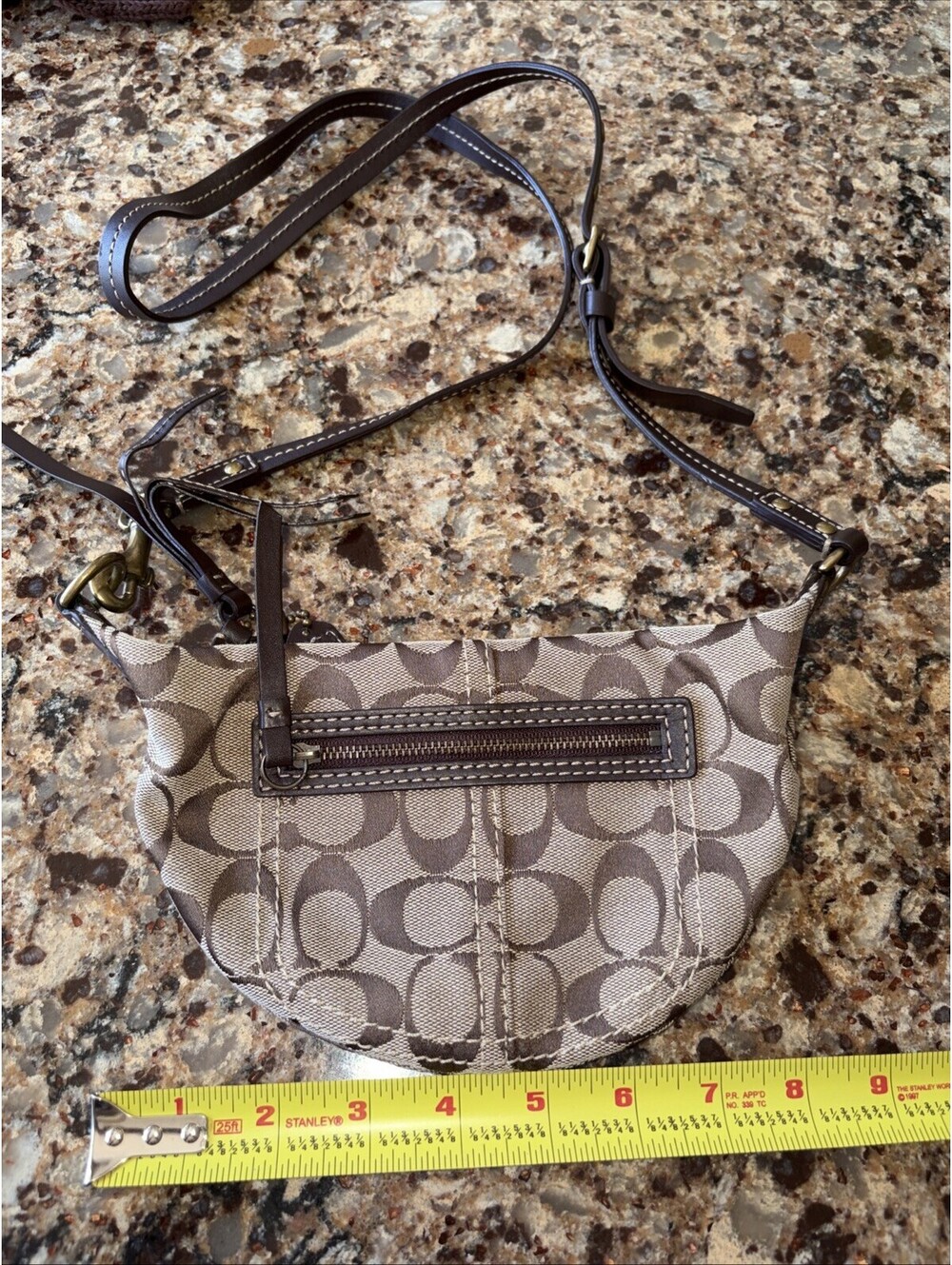 Vintage Coach Signature Canvas Crossbody Small Purse 10840 Brown Y2K Size: OS